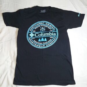 Columbia sportsware company logo men's t-Shirt, black/Blue, size S
